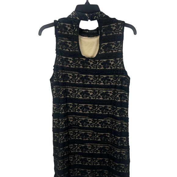 Love, Fire Overlay Lace Dress L Black Sleeveless Cut Out Witchy Whimsygoth Party - Picture 3 of 11